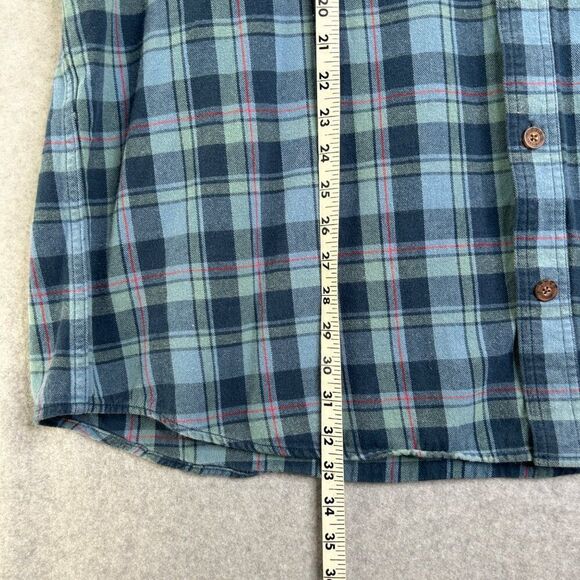 Men's Duluth Trading Company 2XL Blue Plaid Flannel Long Sleeve Shirt Button - Picture 8 of 13